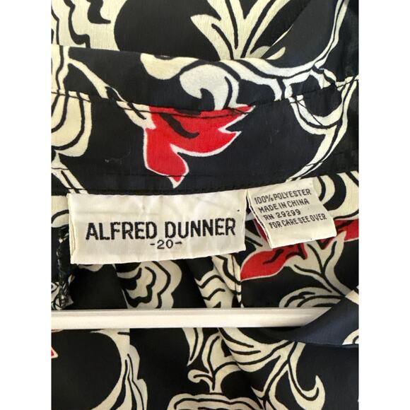 Alfred Dunner Black Red Floral Pullover Blouse Elastic Waistband Long Sleeve 20 - Picture 5 of 5